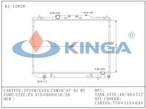 Bilradiator med stabil ytelse for Toyota IPSVM /GAIA CXM1097-01 MT